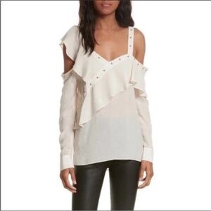 VERONICA BEARD Clementine Ruffle Top size 4 NWT $395